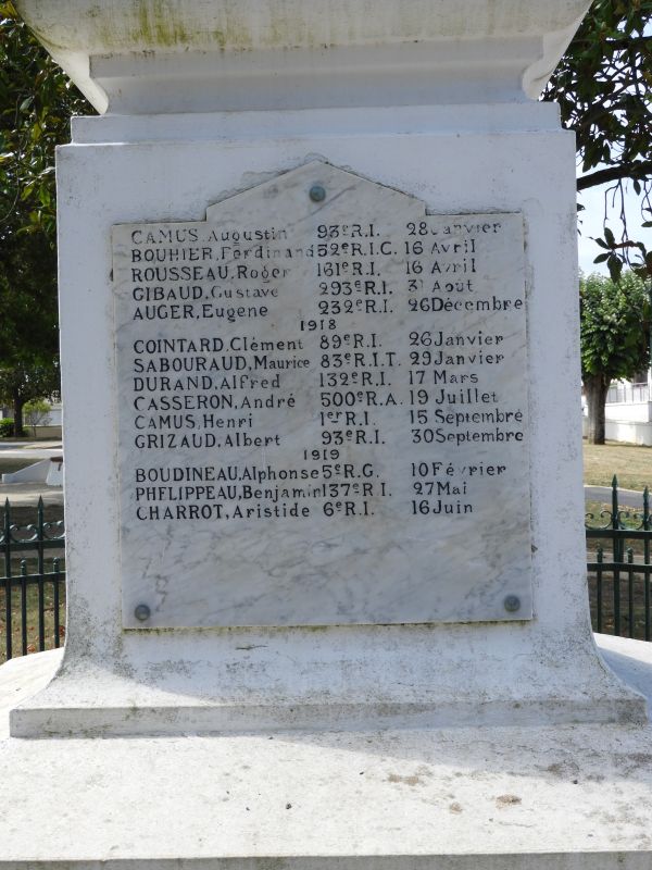 Monument aux morts, rue de la Mairie