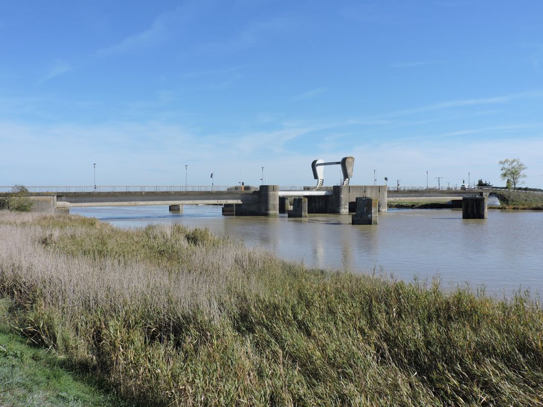 Passage par bac puis pont mobile du Brault