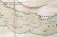 Carte figurée de la rivière de Loire pour servir au projet de rétablissement de la navigation, 1764, détail.