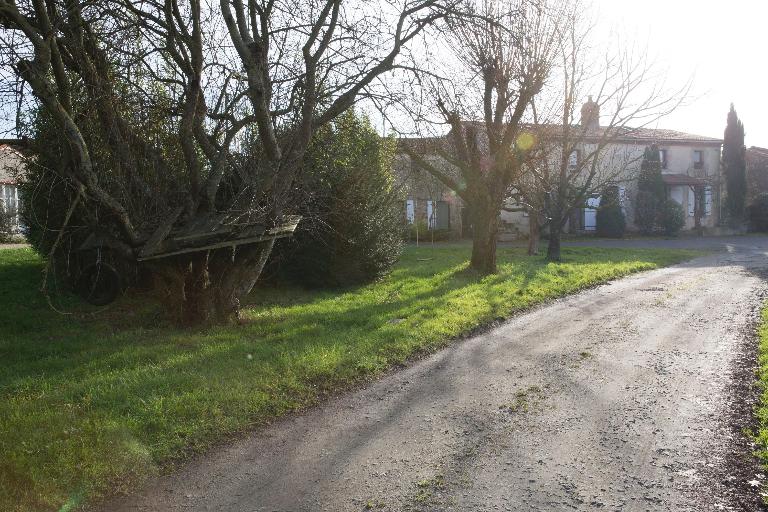 Espace commun avec cabane dans un arbre et balançoire artisanales à la Vesselière (Saint-Hilaire-de-Clisson), ZB01-181, cadastre 2018.