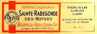 Publicité pour le beurre de la laiterie coopérative de Sainte-Radégonde-des-Noyers, vers 1950.