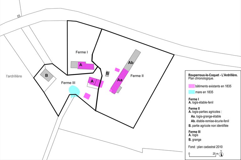 Ensemble d'édifices à cour commune, actuellement trois maisons