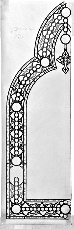 Ensemble de 5 verrières historiées ou à personnages (Baies 13, 14 et 16 à 18) - Basilique Notre-Dame, Pontmain