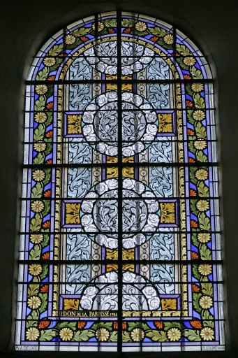 Ensemble de 5 verrières décoratives (baies 5, 6 et 14 à 16) - Église paroissiale Saint-Aubin, Vautorte