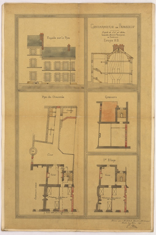 Projet de modification de la maison n° 3, P. Etève, 1895.