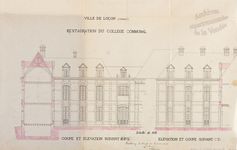 Hôtel de la Bruère, puis collège,  21-23 rue du Docteur-Pabœuf