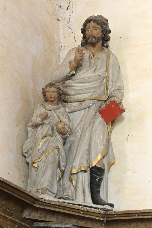 Groupe sculpté : Saint Joseph et Jésus adolescent