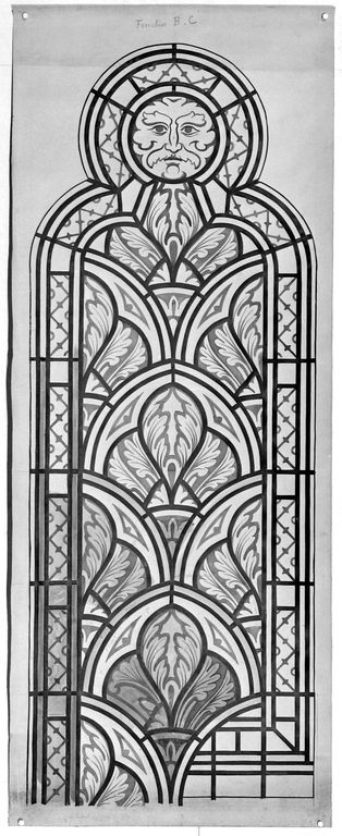 Ensemble de 8 verrières décoratives (baies 1 à 8) - Église paroissiale Saint-Georges, Villaines-la-Juhel