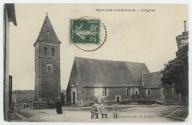 Carte postale représentant l'église de Pruillé-l'Eguillé.