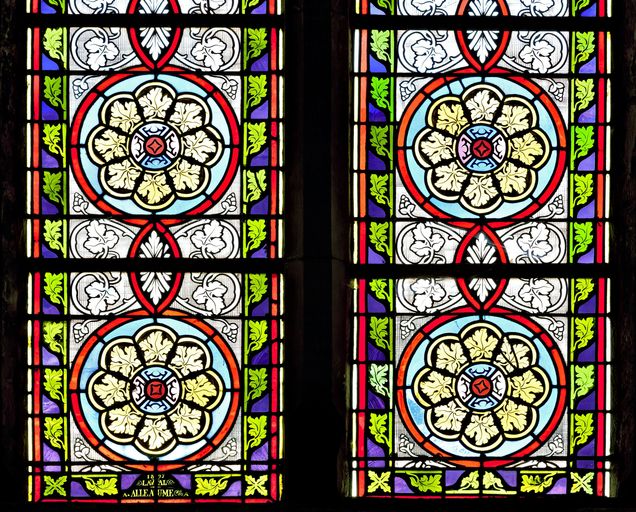 Ensemble de 2 verrières décoratives (baies 3 et 4) - Église paroissiale Notre-Dame-de-l'Assomption, Bais