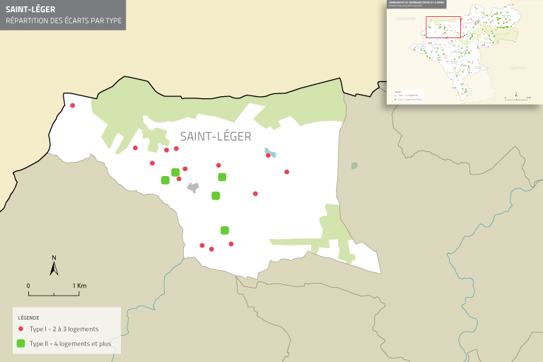 Les écarts de la commune de Saint-Léger