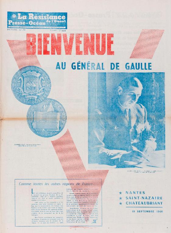 Ligne de chemin de fer Nantes-Châteaubriant : présentation de l'aire  d'étude, Une du quotidien La Résistance de l'Ouest du 10 septembre 1960.  (AD, Loire-Atlantique : PR 463 336). (IVR52_20134401451NUCA) - Inventaire  Général