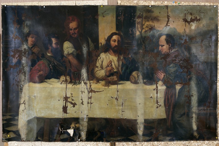 Tableau : le repas d'Emmaüs - Église paroissiale et prieurale Notre-Dame, Saulges