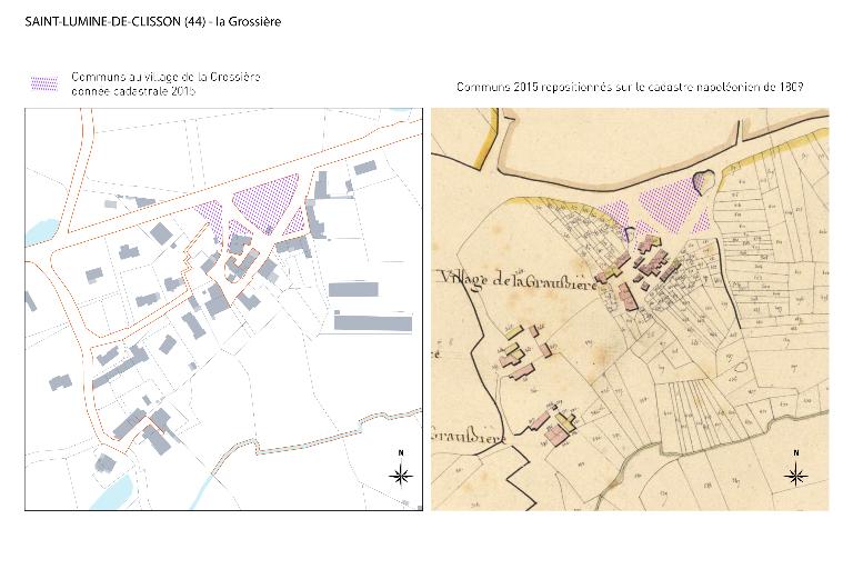 Espace non identifié par l'arpenteur au XIXe siècle, relevé comme commun au XXe siècle : exemple de la Grossière à Saint-Lumine-de-Clisson