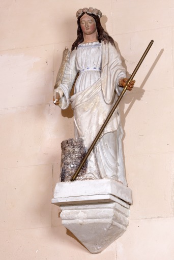 Statue : sainte Barbe - Église paroissiale et prieurale Notre-Dame, Saulges
