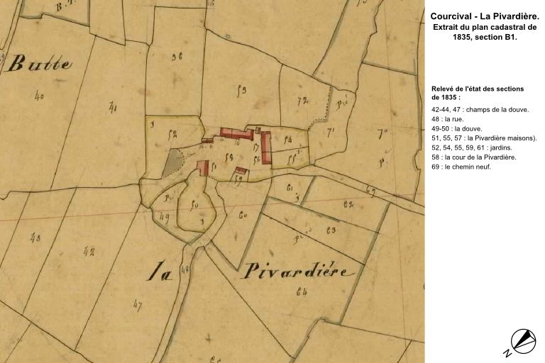 Motte (détruite) et ferme de la Pivardière, actuellement maison et poterie