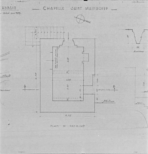 Chapelle Saint-Mainbœuf (détruite), rue Saint-Mainbœuf, Fontevraud-l'Abbaye