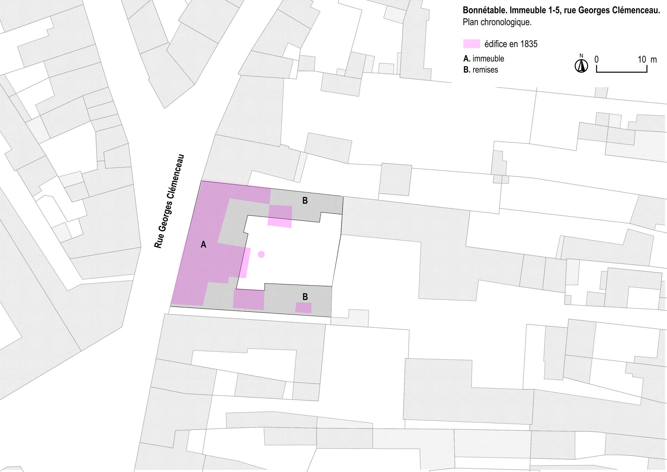 Immeuble et magasin de commerce, 1-5 rue Clémenceau à Bonnétable, actuellement immeuble à logements.