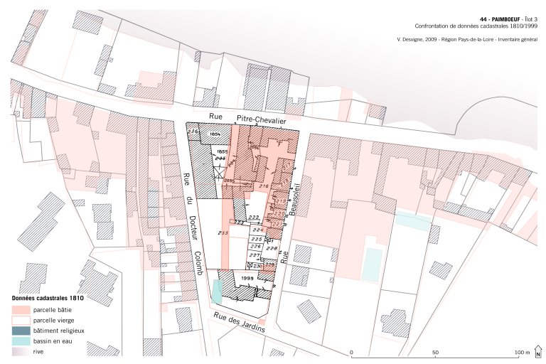 Îlot 3 , rue Beausoleil ; rue Pitre-Chevalier ; rue Docteur-Colomb ; rue des Jardins, Paimbœuf