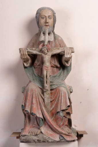 Statue : Trinité, dite Trône de Grâce ou Ter Sanctus - Église paroissiale et prieurale Notre-Dame, Saulges