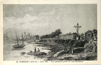 Le port vers 1840 vue depuis l'actuel quai Eole vers l'amont.