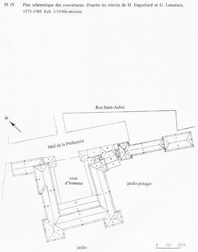 Abbaye de bénédictins puis de mauristes, dite abbaye Saint-Aubin, actuellement hôtel du Département et préfecture de Maine-et-Loire