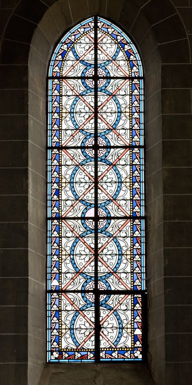 Ensemble de 8 verrières décoratives (baies 9 à 16) - Église paroissiale Saint-Martin, Athée