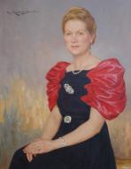 Portrait de Marie Pageaud épouse Bretaud, par René Rousseau-Decelle, vers 1950.