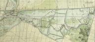 Projet de canal sur la carte du bassin de la Sèvre Niortaise par Mesnager en 1818-1821.