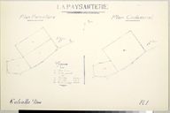 Plan cadastral et plan parcellaire des terres près la Perrière, vers 1933.
