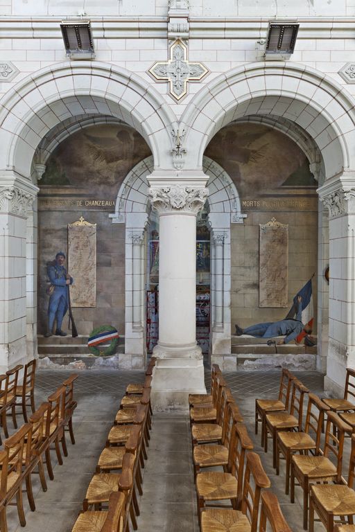 Chanzeaux, Maine-et-Loire. Monument aux morts de la guerre 1914-1918 peint par Paul Audfray.
