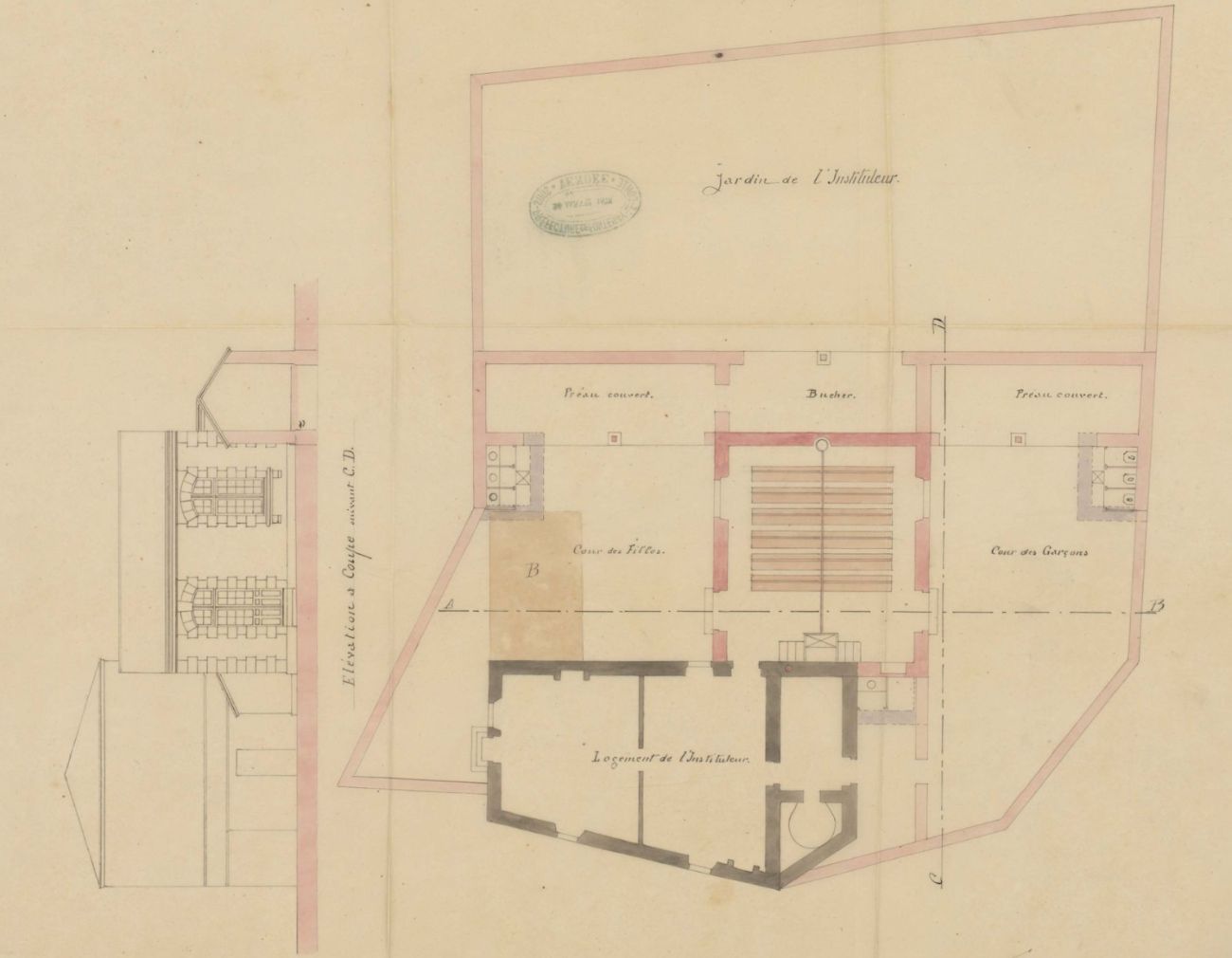 Ecole primaire d'Aziré, puis salle des fêtes Alfred-Roux et café