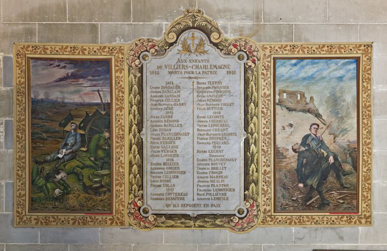 Monument aux morts, église paroissiale Saint-Martin de Villiers-Charlemagne