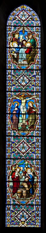 Ensemble de 5 verrières historiées et de 2 verrières décoratives : vie de la Vierge (baies 0 à 6) - Église paroissiale Notre-Dame-de-l'Assomption, Chailland