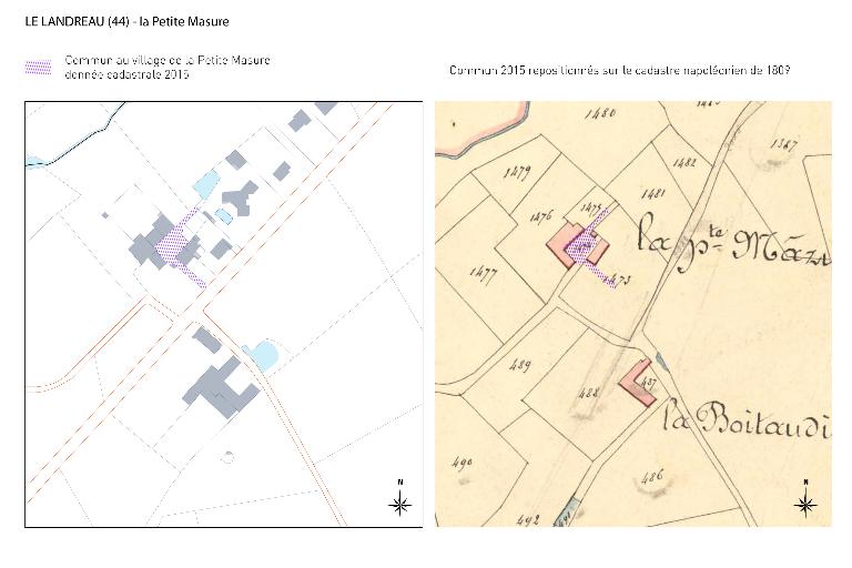 Espace en propriété individuelle au XIXe siècle, devenu commun au XXe siècle selon les données cadastrales : exemple de la Petite Masure au Landreau