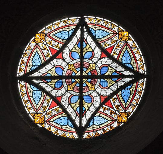 Ensemble de 8 verrières décoratives (baies 7 à 14) - Église paroissiale Saint-Martin, Ballots