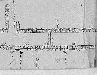 Brouillon du plan figuré de Paimboeuf, [1749], détail (7) : le milieu de la Grande Rue.