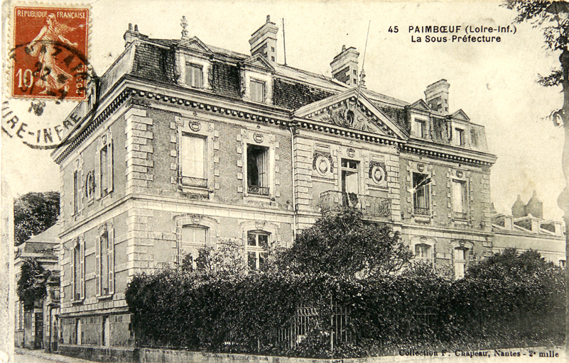 Sous-préfecture actuellement mairie, 1 quai Eole ; 2 rue de l'Eglise, Paimbœuf