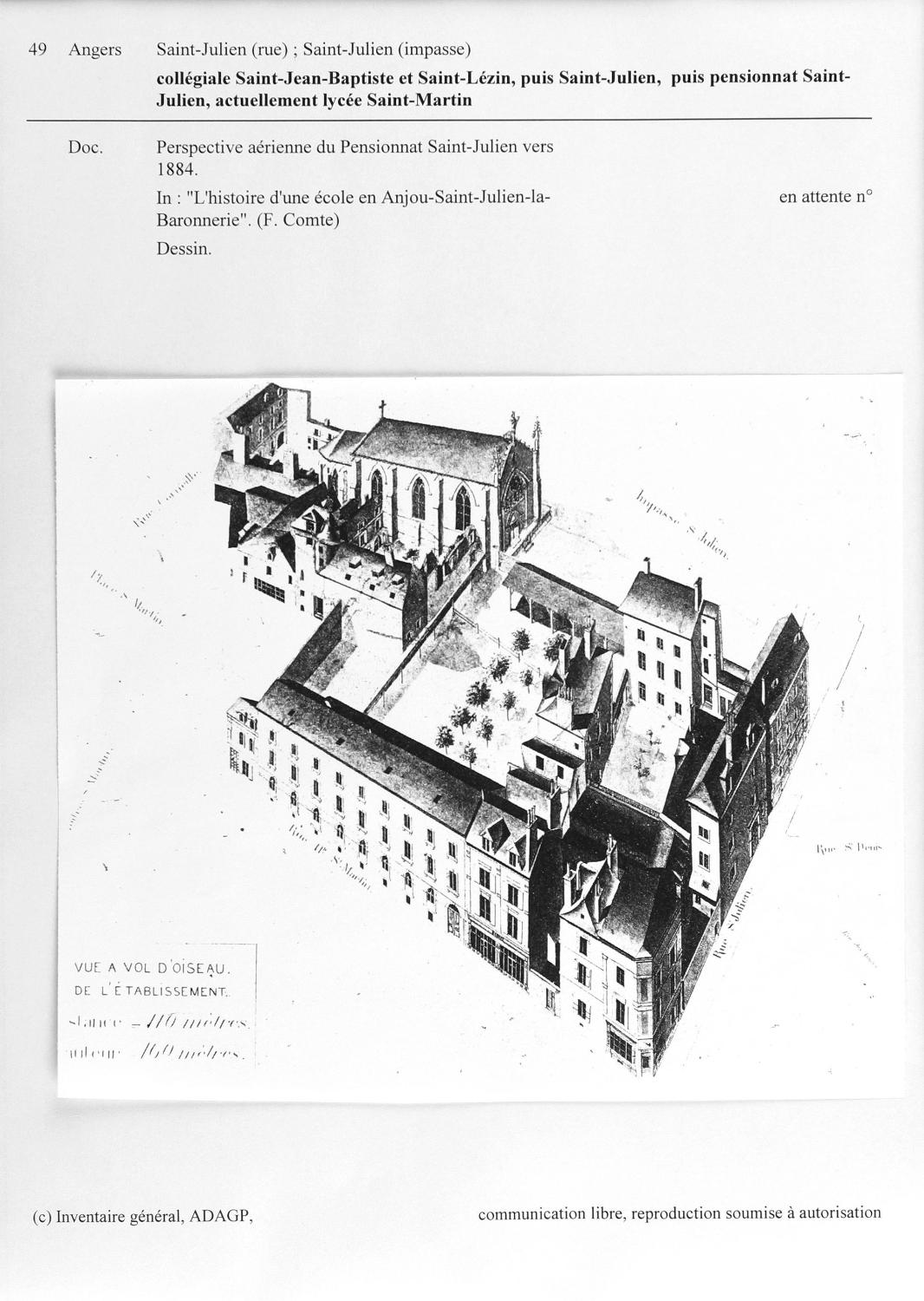 Collégiale Saint-Jean-Baptiste et Saint-Lézin puis Saint-Julien, puis pensionnat Saint-Julien