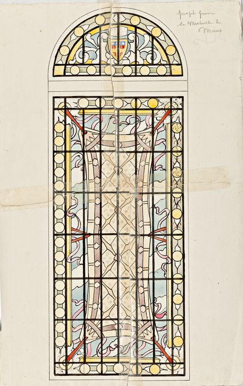 Ensemble de 6 verrières décoratives - Hôtel Singher, 37 rue Chanzy, Le Mans