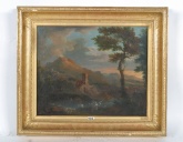 Tableau : paysage au volcan - Collection Robert-Glétron