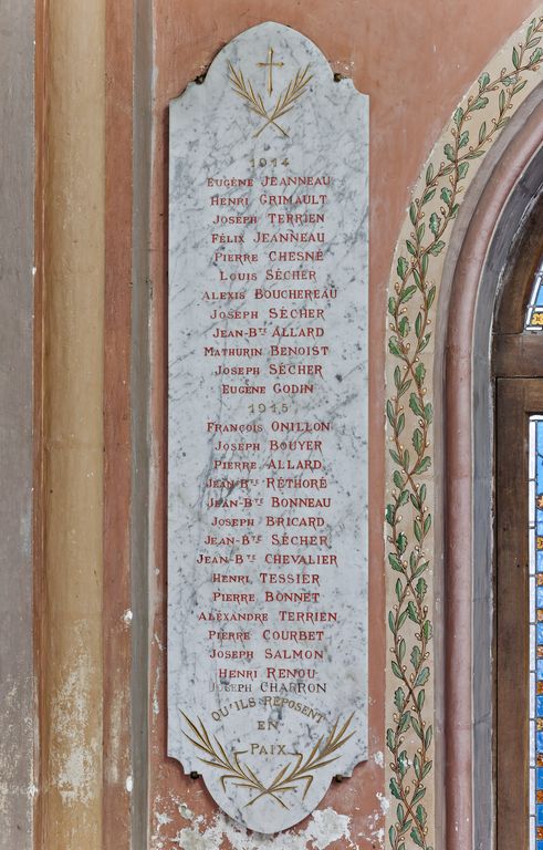 Monument aux morts, église paroissiale Saint-Laurent de Saint-Laurent-des-Autels