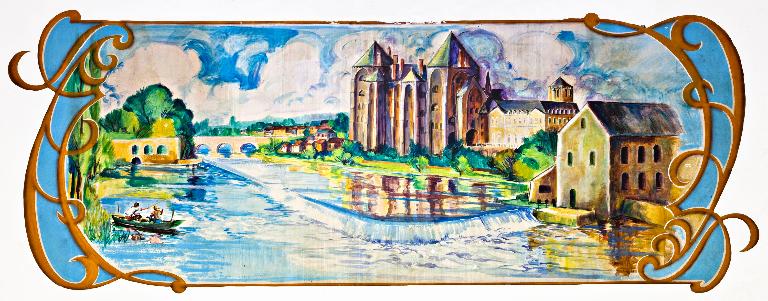 Peinture monumentale "paysages autour de Parcé-sur-Sarthe"