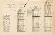 Ensemble de 8 verrières géométriques (baies 2, 4, 6, 8, 10, baie occidentale et baies de la sacristie) - Hôpital, Evron