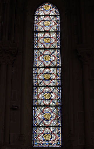 Ensemble de 4 verrières décoratives (baies 5 à 8) - Église paroissiale Notre-Dame-de-l'Assomption, Commer