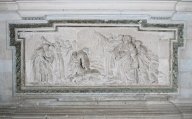 Bas-relief du retable du maître-autel : Les Apôtres devant le tombeau vide de la Vierge