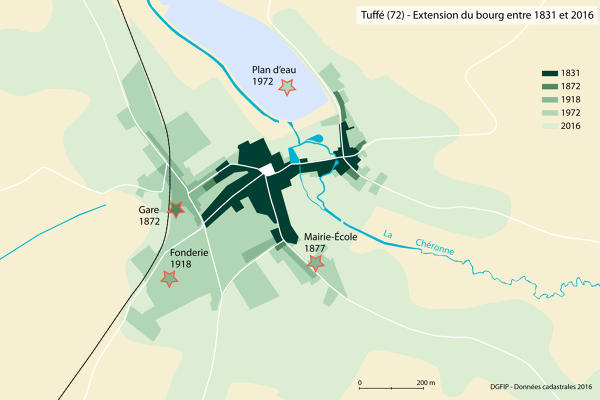 Tuffé Val de la Chéronne : présentation du bourg