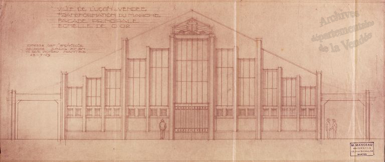 Halle : boucherie poissonnerie, rue Victor-Hugo