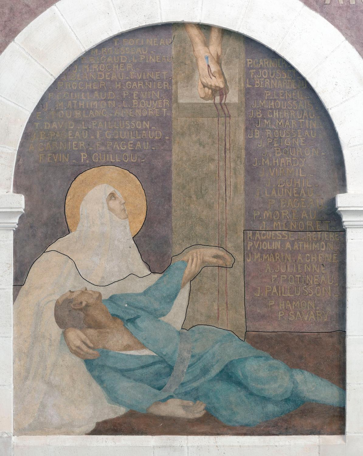 Monument aux morts, église paroissiale Saint-Martin, Le Cellier