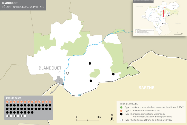 Les maisons de la commune de Blandouet